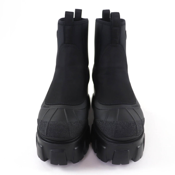 未使用品☆PRADA プラダ 1T933M モノリス Re-Nylon トライアングルロゴ ギャバジンブーツ ショートブーツ ブラック 36.5 レディース