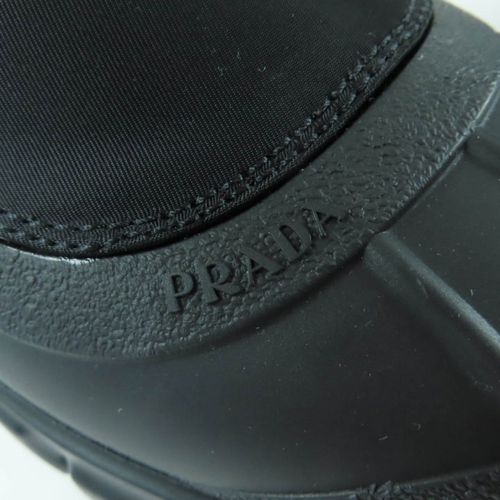 未使用品☆PRADA プラダ 1T933M モノリス Re-Nylon トライアングルロゴ ギャバジンブーツ ショートブーツ ブラック 36.5 レディース