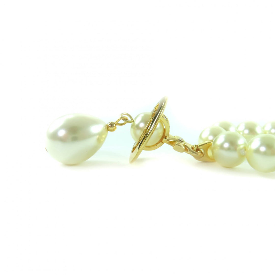 美品★Vivienne Westwood ヴィヴィアンウエストウッド ONE ROW PEARL DROP チョーカー ゴールド オーブ ネックレス 保存袋付 レディース