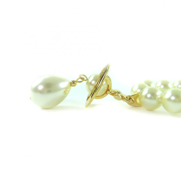 美品★Vivienne Westwood ヴィヴィアンウエストウッド ONE ROW PEARL DROP チョーカー ゴールド オーブ ネックレス 保存袋付 レディース