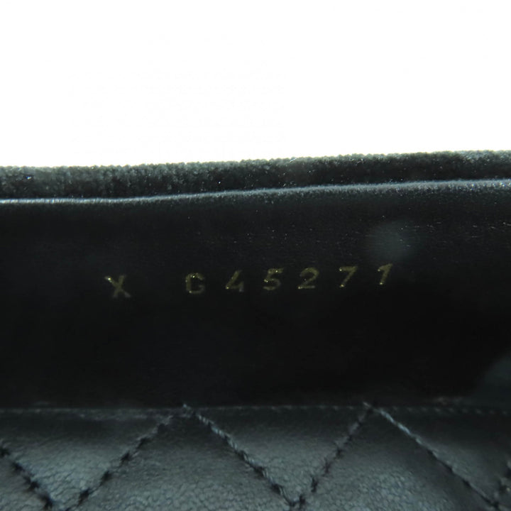 美品★CHANEL シャネル 23K G45271 ベロア ココマーク アーモンドトゥ ローファー フラットシューズ ブラック 36.5 伊製 レディース