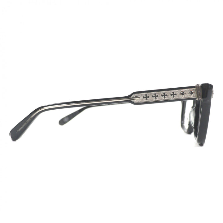 美品▼CHROME HEARTS クロムハーツ AMBIDIXTROUS 925 CHプラス ウェリントン メガネ 眼鏡 アイウェア ブラック 53□21-151 総重量43.72g