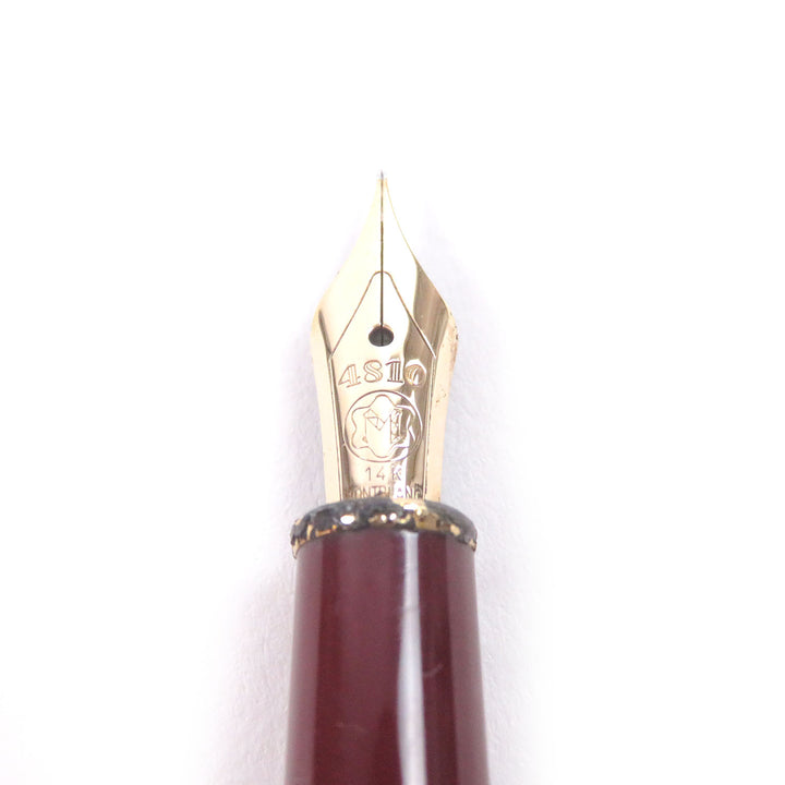 良品□MONTBLANC モンブラン マイスターシュテュック クラシック ペン先14K EFニブ 万年筆 ボルドー ゴールド 西ドイツ製 メンズ