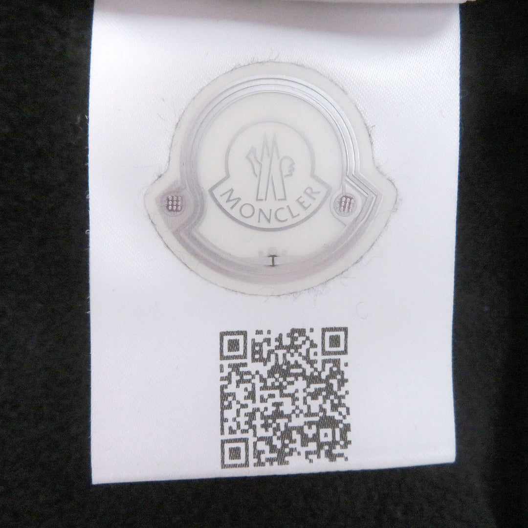 美品□MONCLER モンクレール MAGLIA GIROCOLLO バックデカロゴワッペン ナイロン切替 プルオーバーパーカー ブラック M 正規品 メンズ