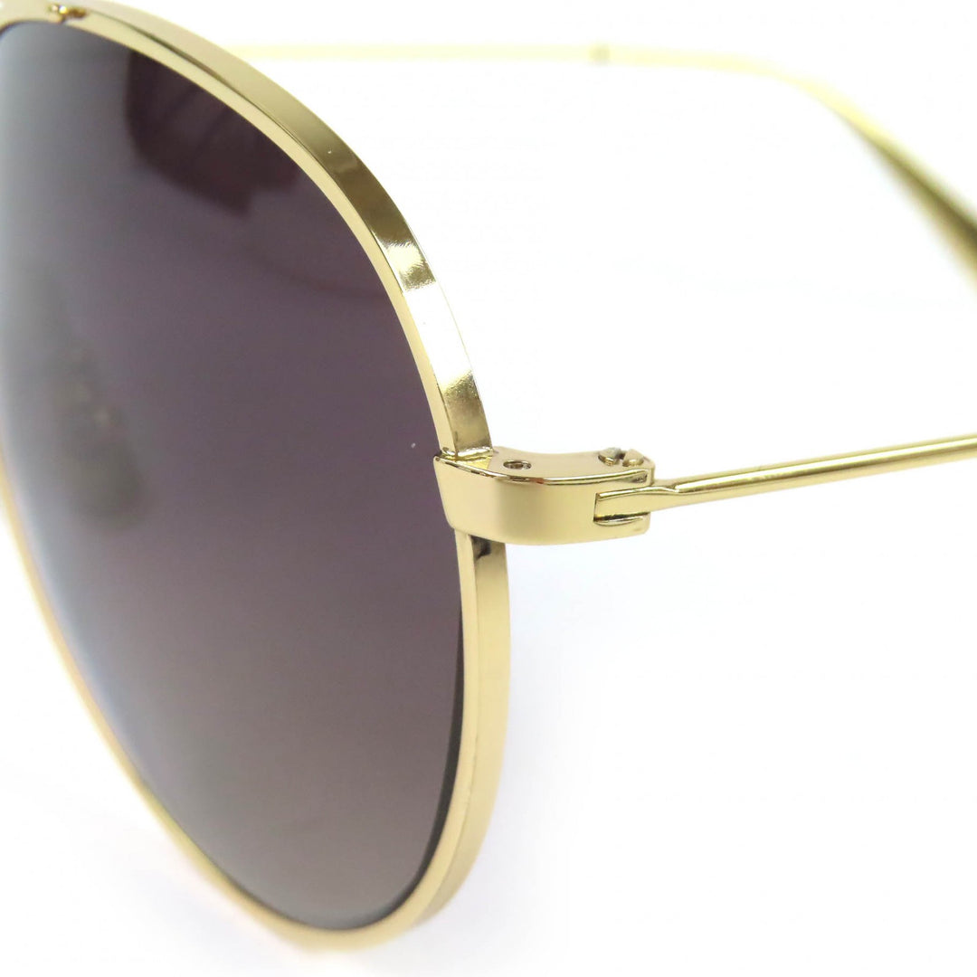 極美品△CELINE セリーヌ CL40062U ー ツーブリッジ ティアドロップ サングラス ゴールド 61□12 145 箱・ケース付き イタリア製 メンズ