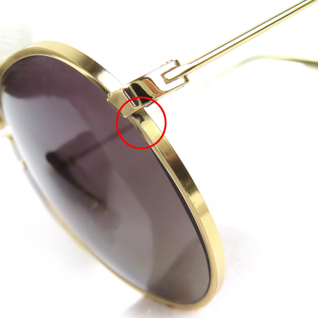 極美品△CELINE セリーヌ CL40062U ー ツーブリッジ ティアドロップ サングラス ゴールド 61□12 145 箱・ケース付き イタリア製 メンズ
