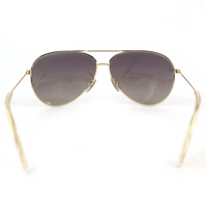 極美品△CELINE セリーヌ CL40062U ー ツーブリッジ ティアドロップ サングラス ゴールド 61□12 145 箱・ケース付き イタリア製 メンズ