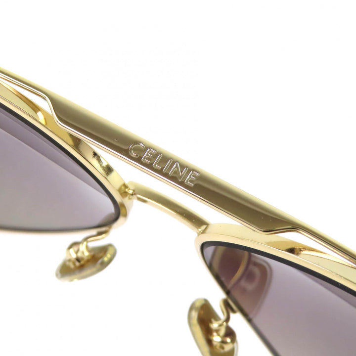 極美品△CELINE セリーヌ CL40062U ー ツーブリッジ ティアドロップ サングラス ゴールド 61□12 145 箱・ケース付き イタリア製 メンズ