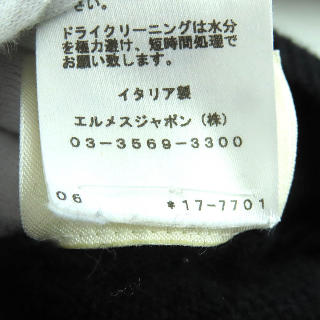 極美品★HERMES エルメス 21AW ウール100％ Hモチーフ クルーネック 長袖 ニット ワンピース ブラック 36 イタリア製 正規品 レディース