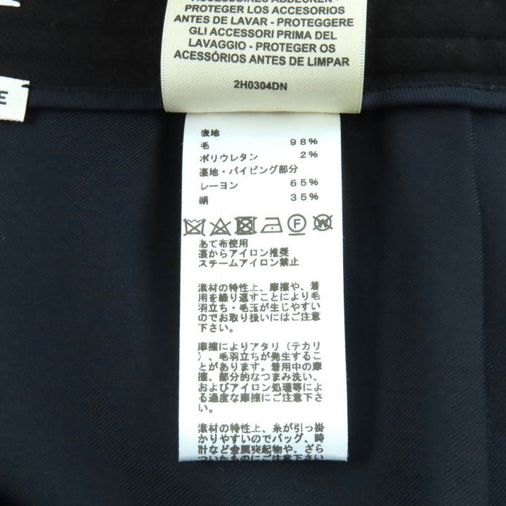 極美品★HERMES エルメス 22AW 2H0304DN ウール混 ベルトデザイン ボックスプリーツ 膝丈 スカート ブラック 38 仏製 正規品 レディース