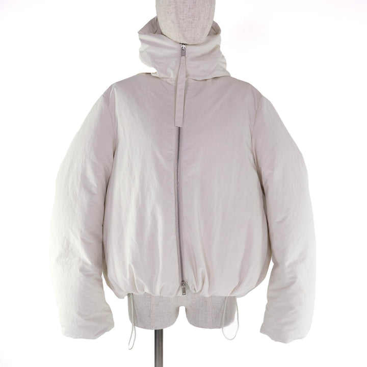極美品★JIL SANDER+ ジルサンダープラス 22AW J40AF009 Natural 収納ポーチ付 ZIP UP フーデッド ダウンジャケット XS 伊製 正規品