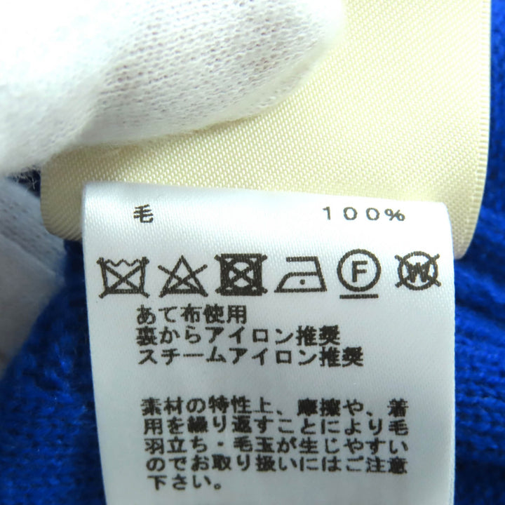 極美品★HERMES エルメス 24SS 4E2611D3 ウール100％ Hモチーフ クルーネック 長袖 ニット ブルー 38 イタリア製 正規品 レディース