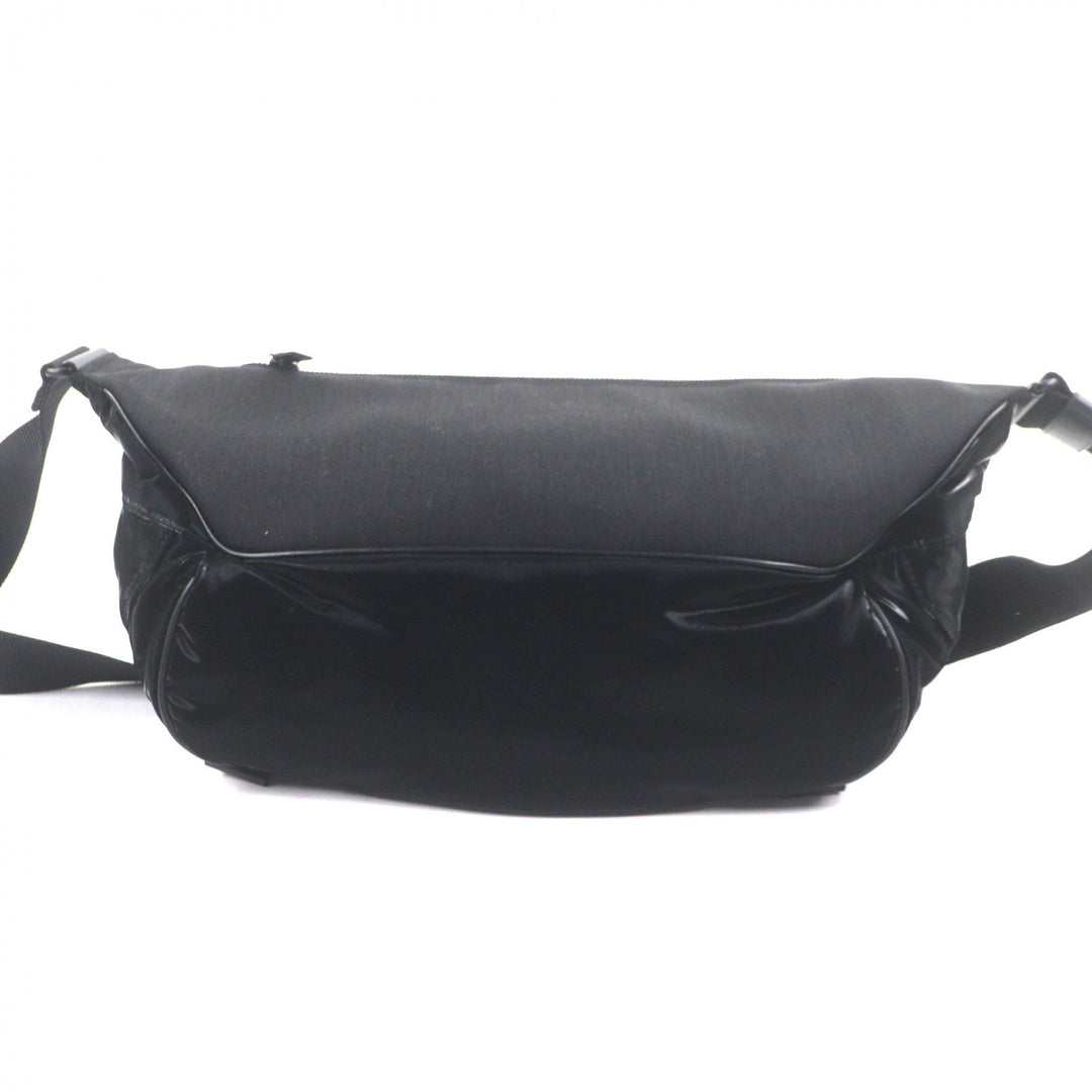 極美品▼SAINT LAURENT PARIS サンローランパリ 758258 ナイロン エンブロイダリー ボディバッグ ブラック 保存袋付き イタリア製 メンズ