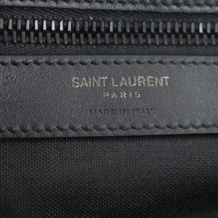 極美品▼SAINT LAURENT PARIS サンローランパリ 758258 ナイロン エンブロイダリー ボディバッグ ブラック 保存袋付き イタリア製 メンズ