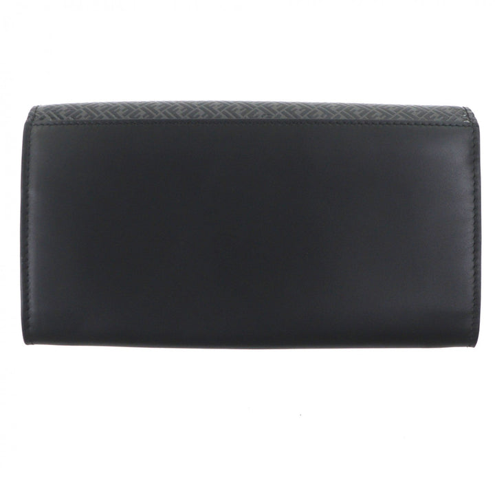 極美品▼FENDI フェンディ 7M0264 レザー マイクロズッカ ロングウォレット 二つ折り 長財布 ブラック 箱付き イタリア製 メンズ