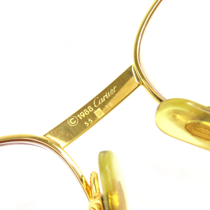 美品△Cartier カルティエ ヴィンテージ トリニティ 2Pブルージェムストーン メガネ 眼鏡 アイウェア ゴールド ボルドー 55□18 135 度入