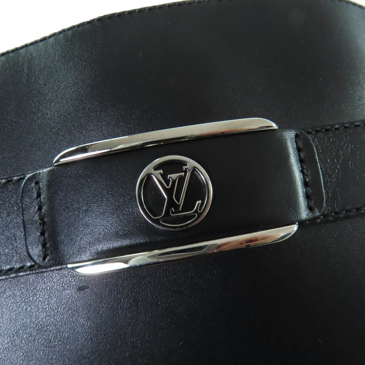 極美品☆LOUIS VUITTON ルイヴィトン ウエストサイド・ライン LVロゴ レザー ロングブーツ ブラック 36 イタリア製 レディース