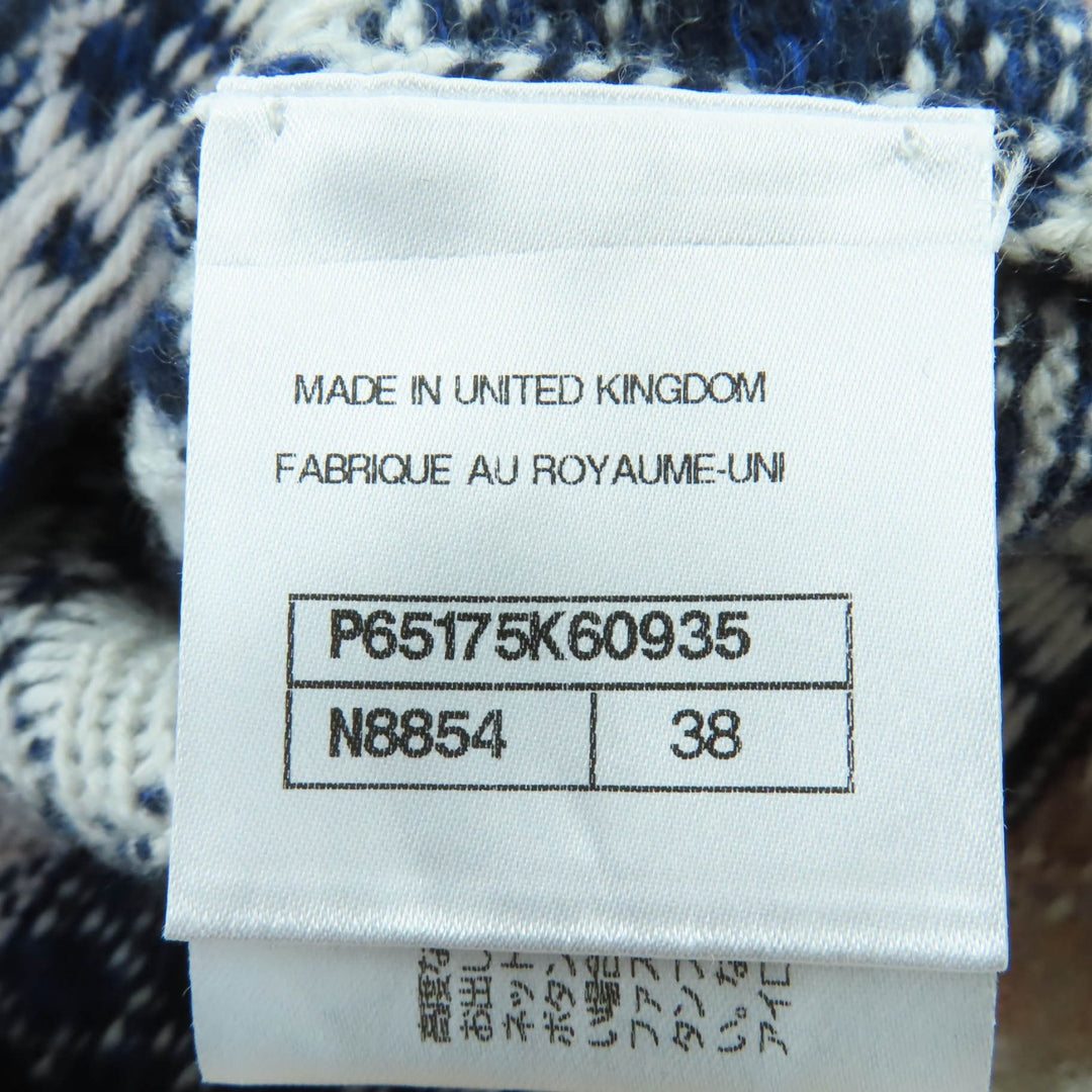 極美品☆CHANEL シャネル P65175K60935 カシミヤ100％ ココボタン ロゴ総柄 長袖ニット ロング カーディガン 38 正規品 レディース