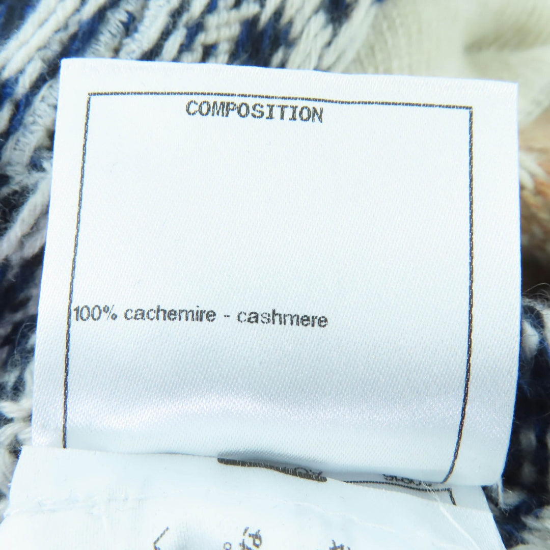 極美品☆CHANEL シャネル P65175K60935 カシミヤ100％ ココボタン ロゴ総柄 長袖ニット ロング カーディガン 38 正規品 レディース