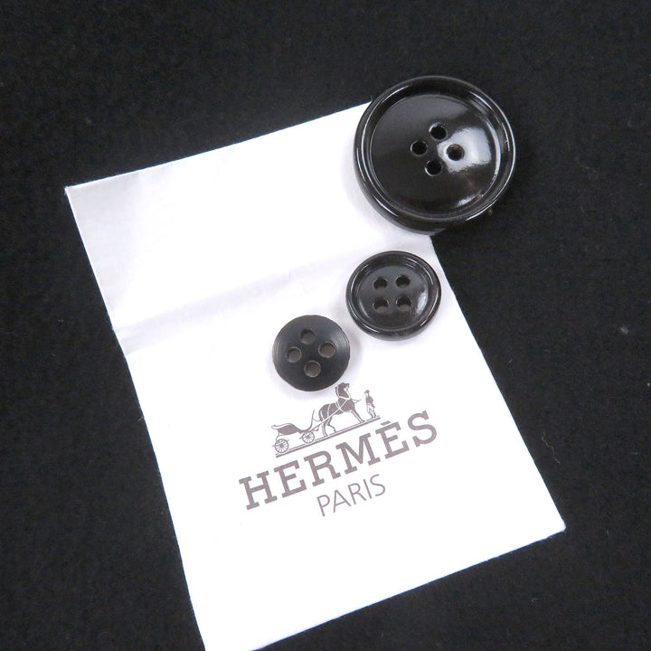 極美品□HERMES エルメス カシミヤ100％ ラムレザーパイピング シングル チェスターコート ロングコート ブラック 50 イタリア製 メンズ