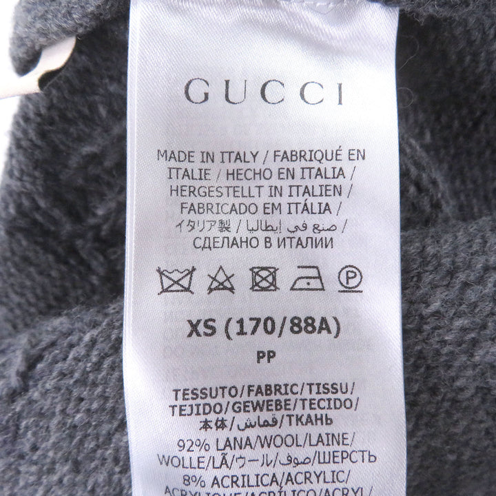 極美品□GUCCI グッチ ウール ジャンボGG 770507 ロゴ総柄 ロングスリーブ ニットカーディガン セーター グレー XS イタリア製 正規品