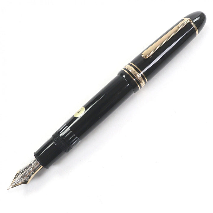 美品□MONTBLANC モンブラン マイスターシュテュック 149 ペン先14K Fニブ キャップ式 万年筆 ブラック ゴールド ドイツ製 メンズ