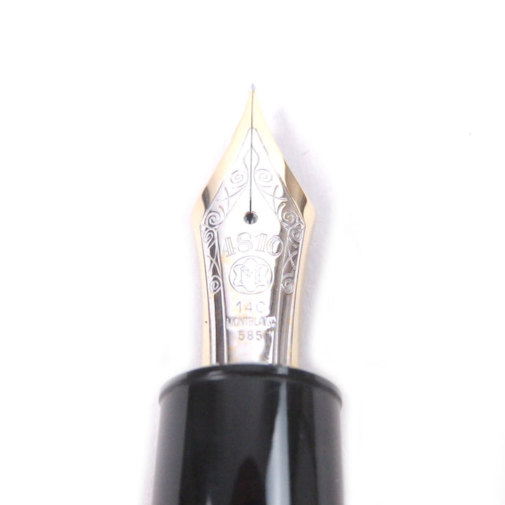美品□MONTBLANC モンブラン マイスターシュテュック 149 ペン先14K Fニブ キャップ式 万年筆 ブラック ゴールド ドイツ製 メンズ