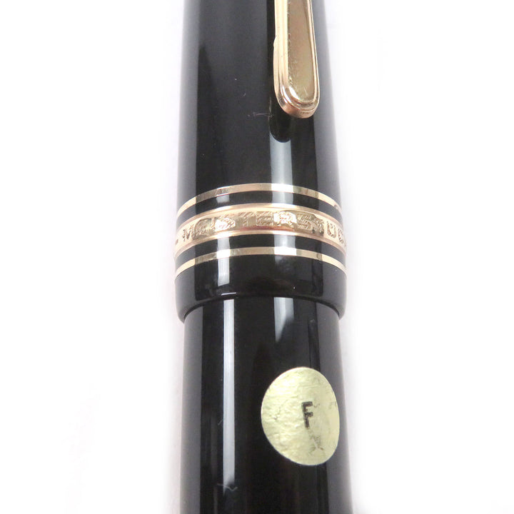 美品□MONTBLANC モンブラン マイスターシュテュック 149 ペン先14K Fニブ キャップ式 万年筆 ブラック ゴールド ドイツ製 メンズ