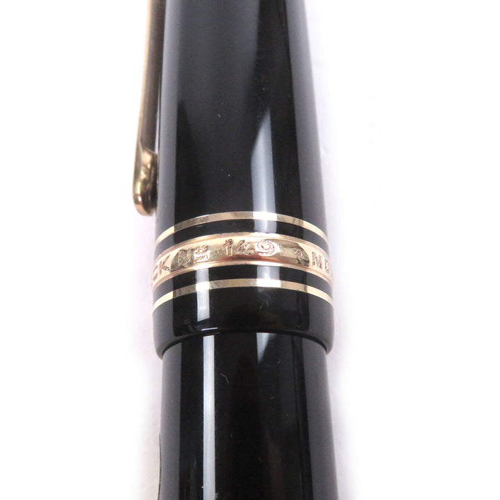 美品□MONTBLANC モンブラン マイスターシュテュック 149 ペン先14K Fニブ キャップ式 万年筆 ブラック ゴールド ドイツ製 メンズ