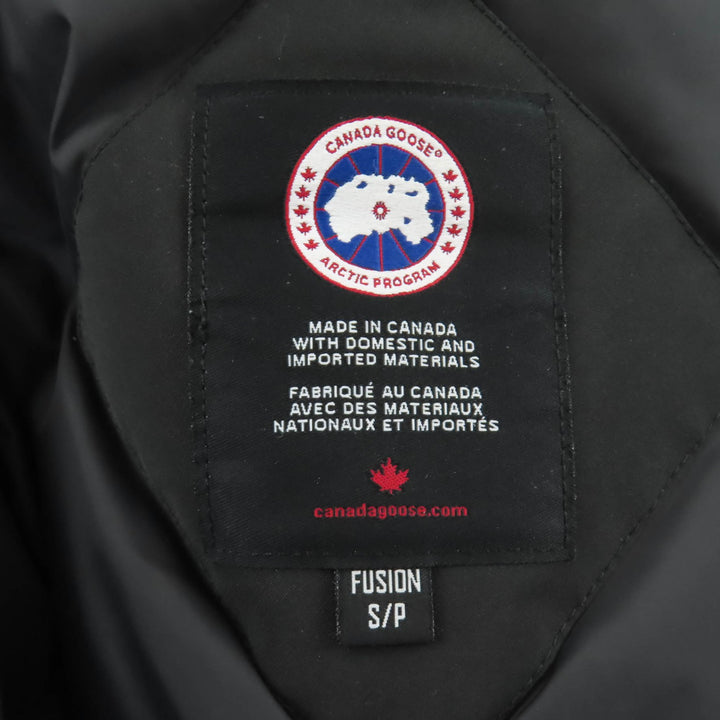良品★CANADA GOOSE カナダグース 2580LA ROSSCLAIR PARKA ファー・フード・ロゴワッペン付 ダウンコート ブラック S/P カナダ製 正規品
