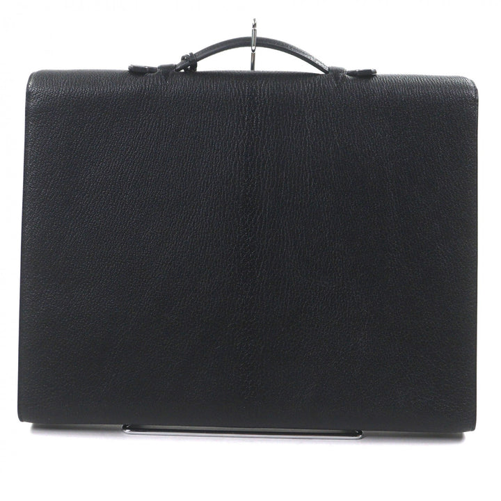 未使用品▼HERMES エルメス サックアデペッシュ ライト 1-37 シェーブル マットシルバー金具 レザー ブリーフケース ブラック Z刻印 箱付