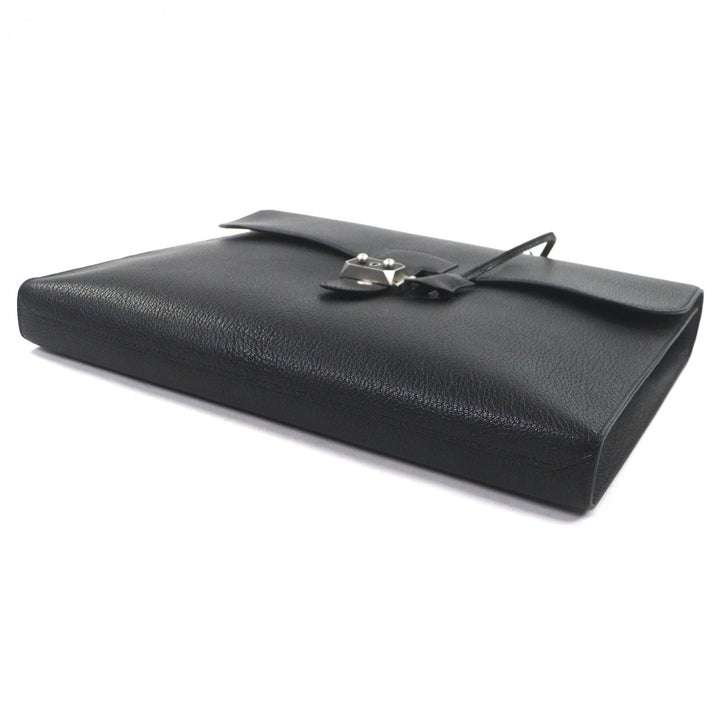 未使用品▼HERMES エルメス サックアデペッシュ ライト 1-37 シェーブル マットシルバー金具 レザー ブリーフケース ブラック Z刻印 箱付