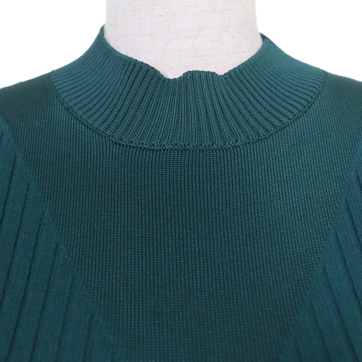 極美品☆HERMES エルメス 23AW 3H2641DX ウール シルク カシミヤ 長袖 リブ ニット グリーン系 34 イタリア製 正規品 レディース