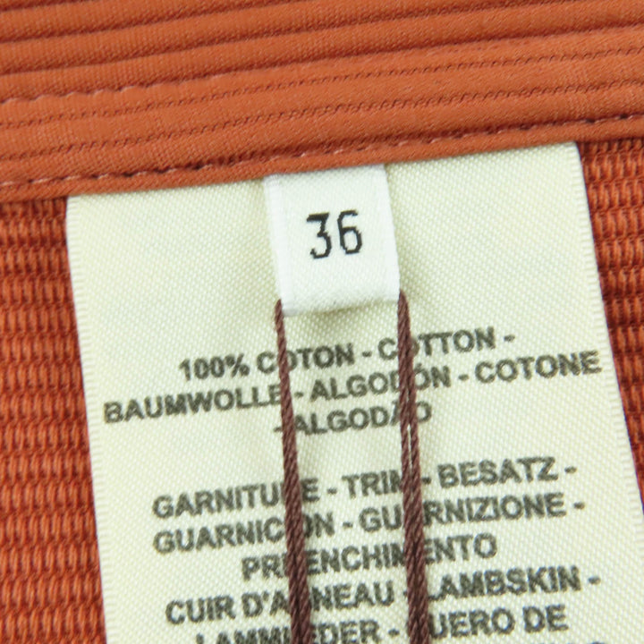 極美品☆HERMES エルメス 22SS 2E0527D6 コットン レザー使い ノースリーブ ワンピース オレンジ系 36 フランス製 正規品 レディース