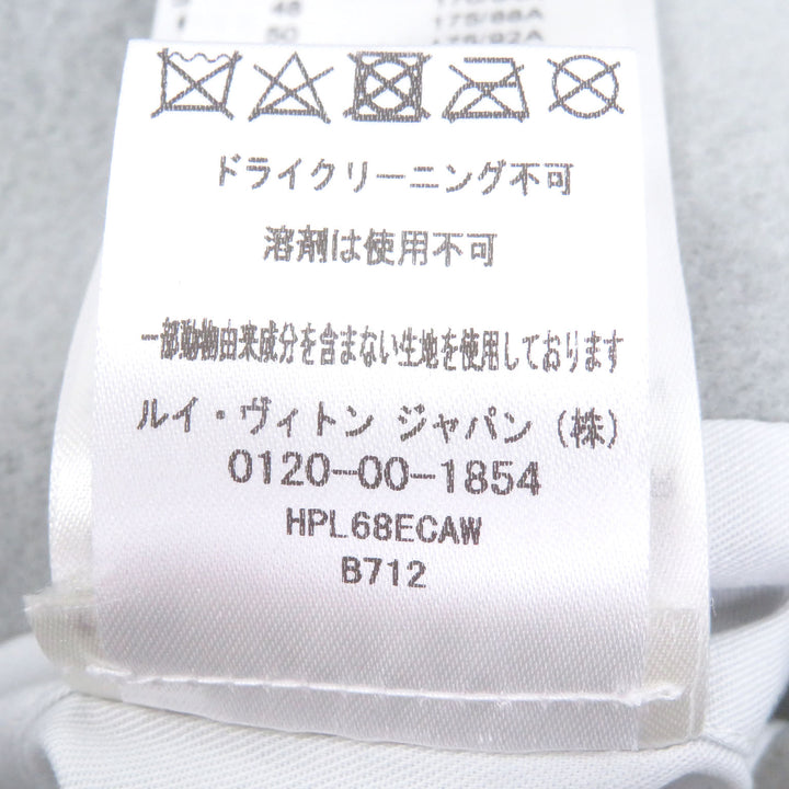 極美品□LOUIS VUITTON ルイヴィトン 23AW ワッペン付き 袖レザー スタジャン ブルーグレー ホワイト 46 イタリア製 正規品 メンズ