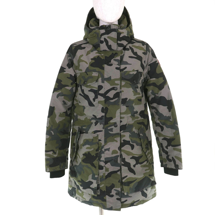 極美△CANADA GOOSE カナダグース 5806LP GABRIOLA PARKA カナダグースジャパン ロゴワッペン フード付 カモフラ ダウンコート XS 正規品