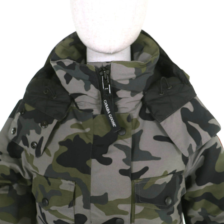 極美△CANADA GOOSE カナダグース 5806LP GABRIOLA PARKA カナダグースジャパン ロゴワッペン フード付 カモフラ ダウンコート XS 正規品