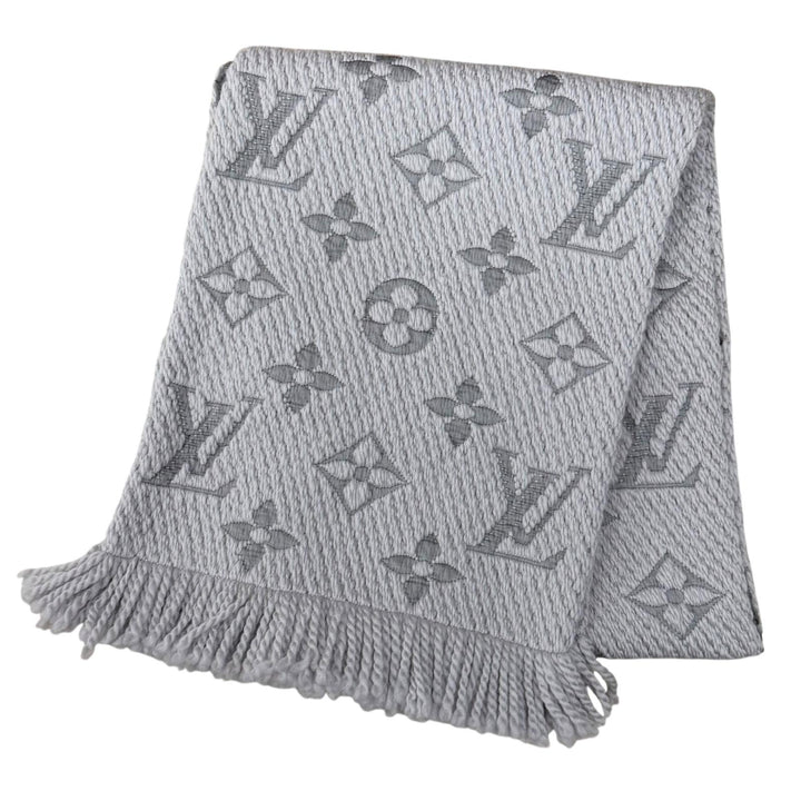 美品◇LOUIS VUITTON ルイヴィトン M74742 エシャルプ ロゴマニア ウール シルク モノグラム フリンジ付き マフラー グリペルル 正規品
