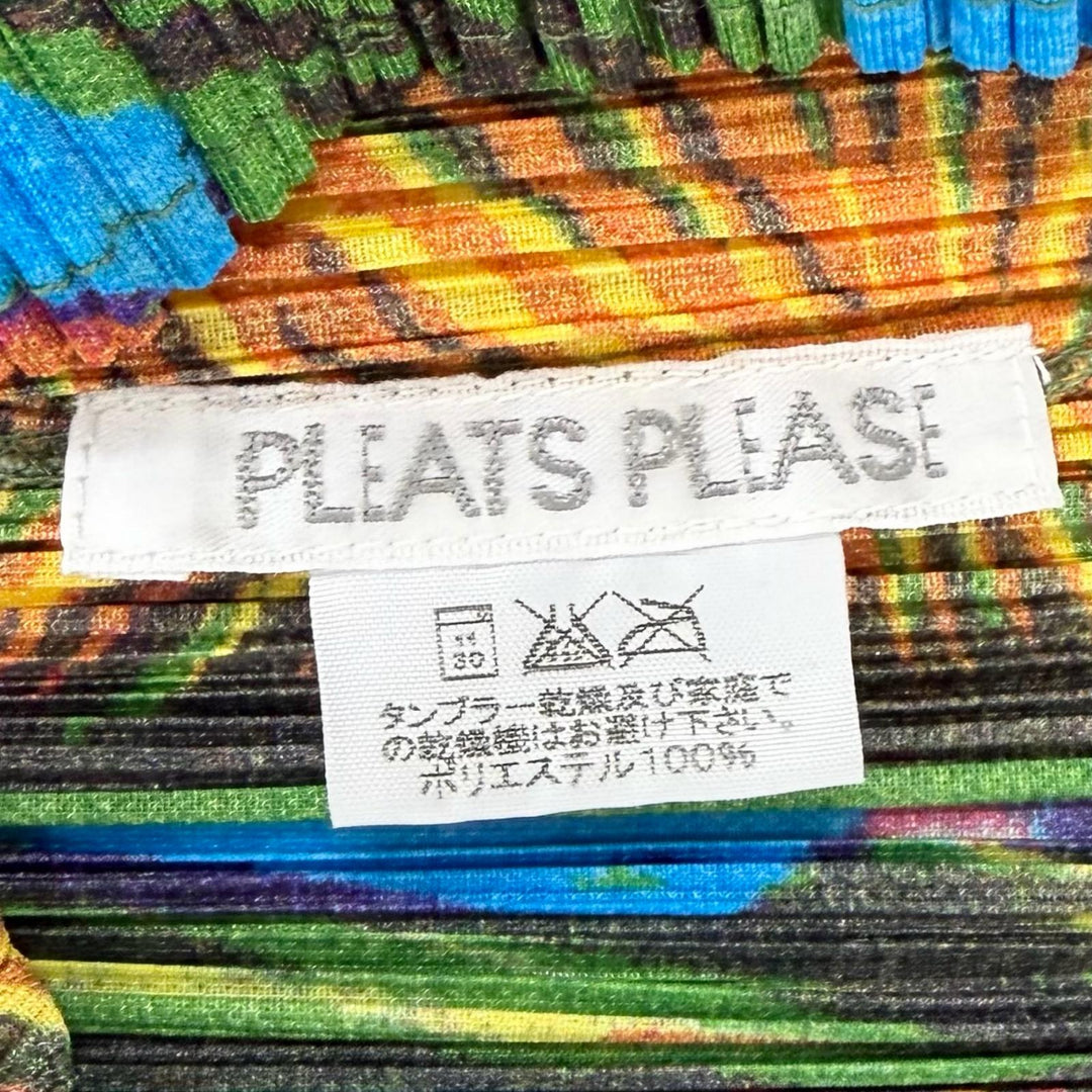 極美品◇PLEATS PLEASE プリーツプリーズ イッセイミヤケ PP14JK241 アニマルプリント セーラーカラー ノースリカットソー 3 正規品