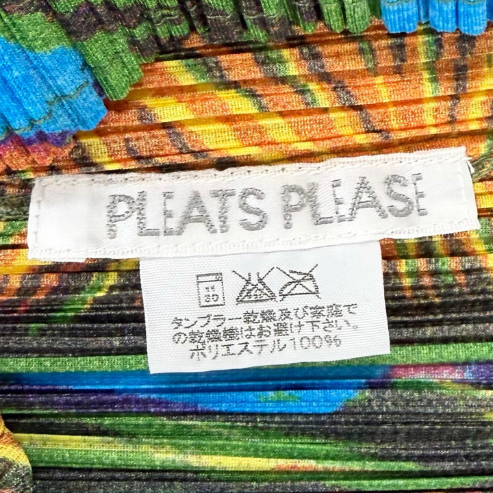 極美品◇PLEATS PLEASE プリーツプリーズ イッセイミヤケ PP14JK241 アニマルプリント セーラーカラー ノースリカットソー 3 正規品