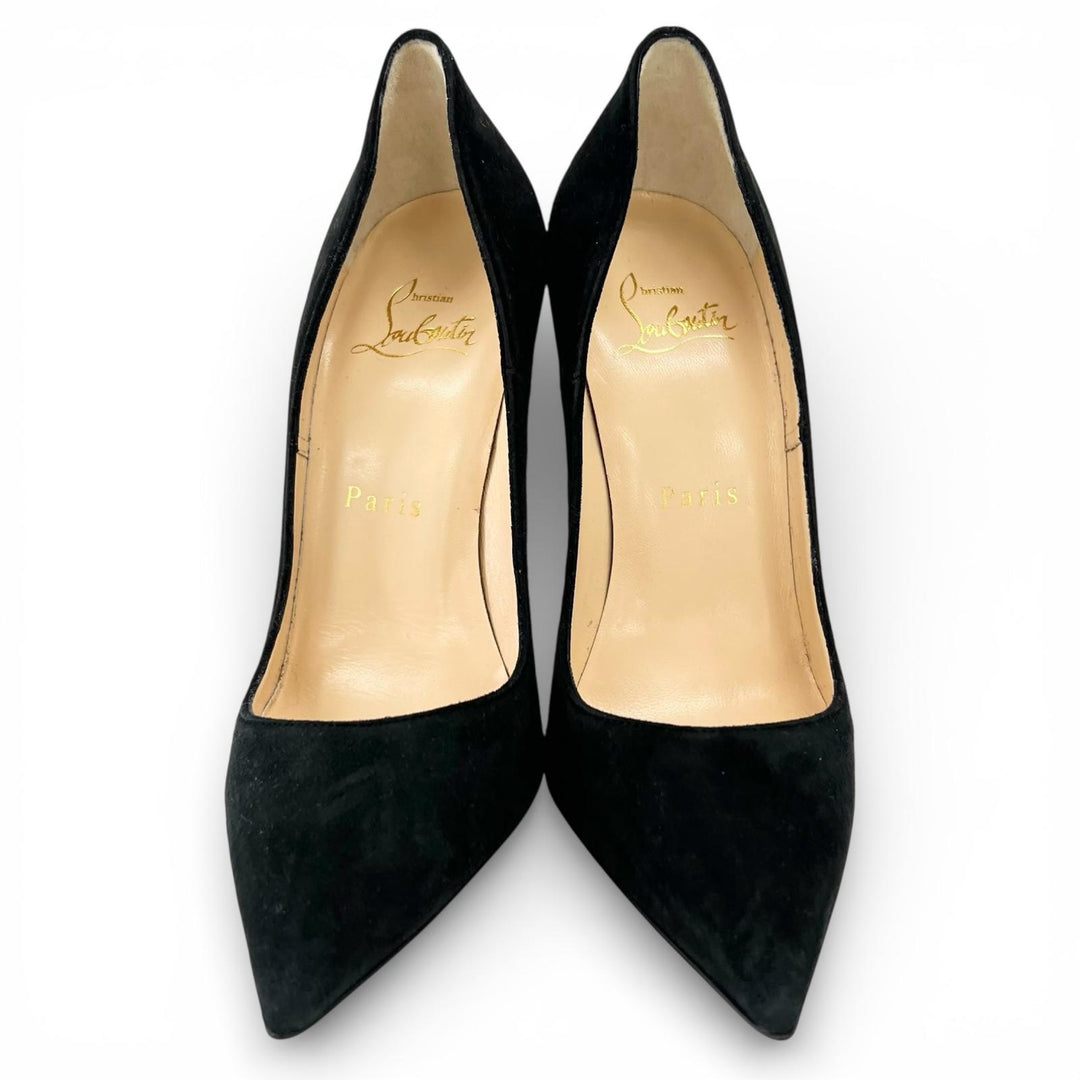 極美品▲Christian Louboutin クリスチャンルブタン SO KATE 120 スウェードレザー パンプス ブラック 35 箱・保存袋付 伊製 レディース