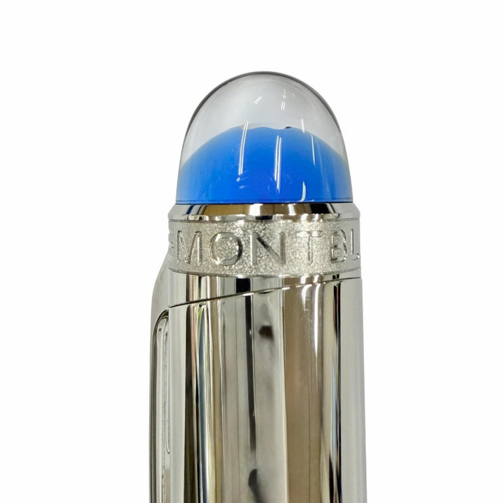 美品◇MONTBLANC モンブラン スターウォーカー メタル ブルードーム 新型 ツイスト式 ボールペン シルバー ドイツ製 メンズ 筆記確認済み