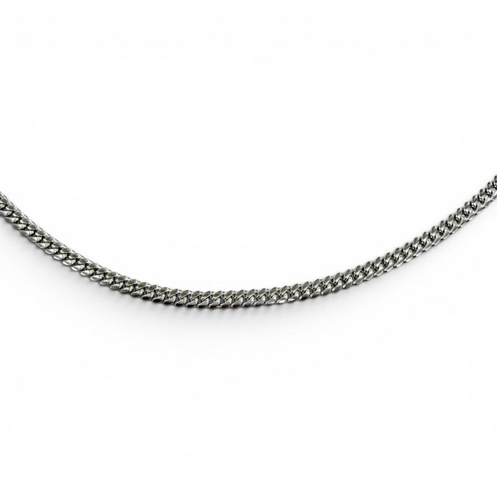 極美品◇AVALANCHE アヴァランチ マイアミ 10K 幅3.2mm 全長50.6cm チェーンネックレス ホワイトゴールド 重量15.53g 箱・ケース付き