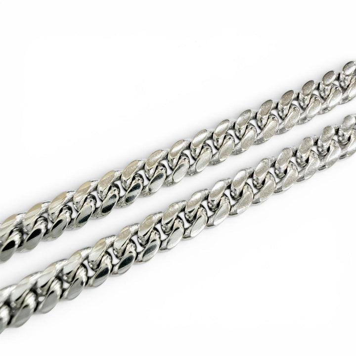 極美品◇AVALANCHE アヴァランチ マイアミ 10K 幅3.2mm 全長50.6cm チェーンネックレス ホワイトゴールド 重量15.53g 箱・ケース付き