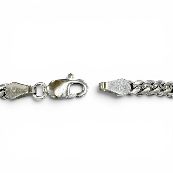 極美品◇AVALANCHE アヴァランチ マイアミ 10K 幅3.2mm 全長50.6cm チェーンネックレス ホワイトゴールド 重量15.53g 箱・ケース付き