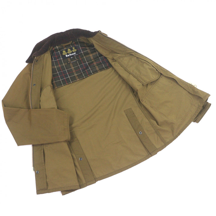 極美品□Barbour バブアー 2001121 BEDALE SL PEACHED 襟コーデュロイ ノンオイルドジャケット カバーオール カーキ 36 正規品 メンズ
