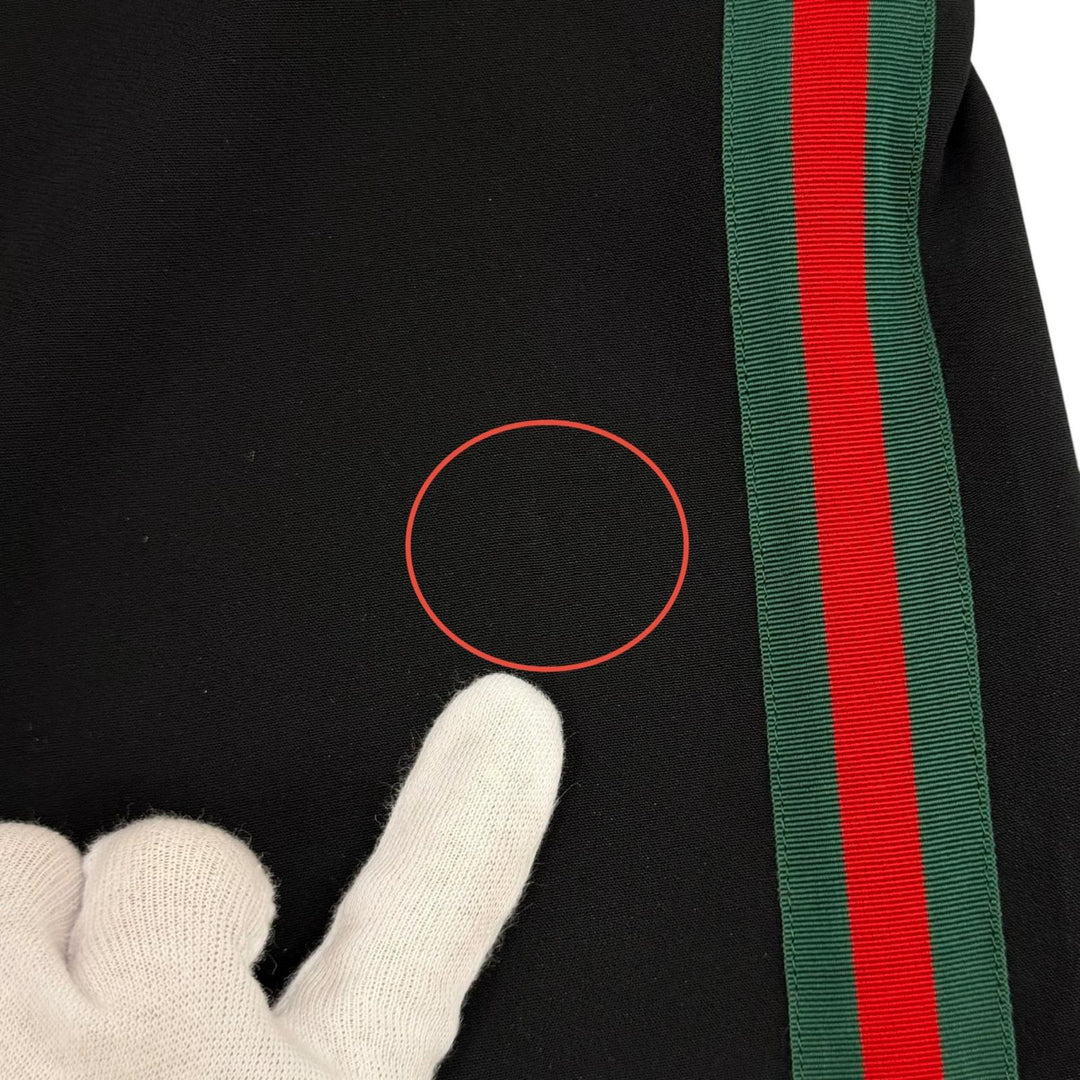 美品★GUCCI グッチ 528977 シェリーライン クルーネック 半袖 ミニ丈 ジャージー ワンピース ブラック 38 イタリア製 正規品 レディース