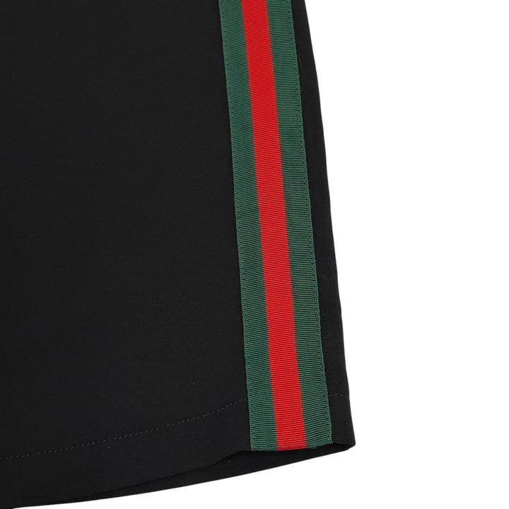 美品★GUCCI グッチ 528977 シェリーライン クルーネック 半袖 ミニ丈 ジャージー ワンピース ブラック 38 イタリア製 正規品 レディース