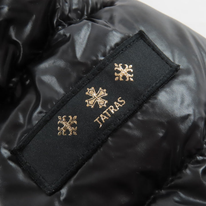 極美品△TATRAS タトラス 23AW LTAT23A4693-D BABILA バビラ ロゴワッペン フード付き ダウンコート ブラック 04 正規品 レディース