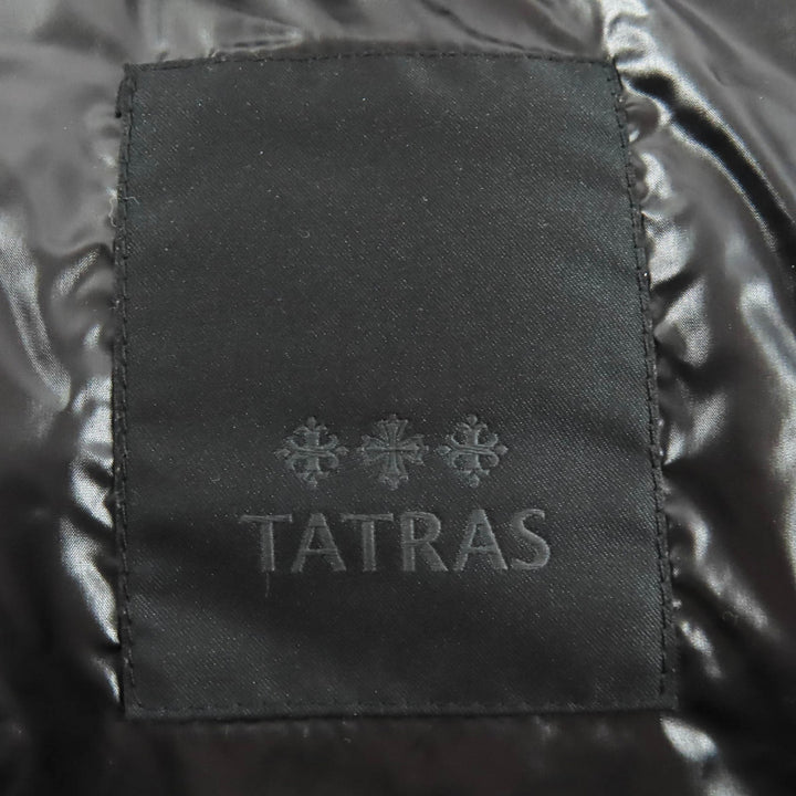 極美品△TATRAS タトラス 23AW LTAT23A4693-D BABILA バビラ ロゴワッペン フード付き ダウンコート ブラック 04 正規品 レディース